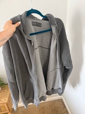 Abercrombie & Fitch Light Charcoal Grey Zipup Hoodie Large